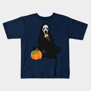 Ghostface eating pursburry pumpkin cookie Kids T-Shirt